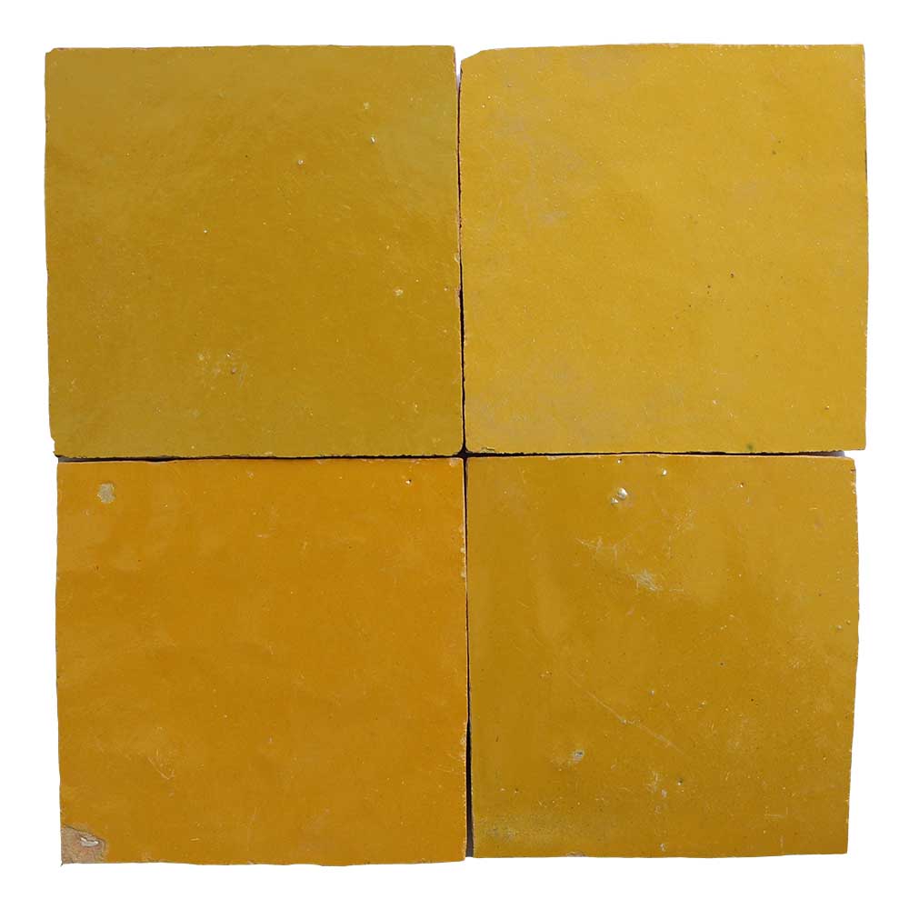 Yellow zellige tiles